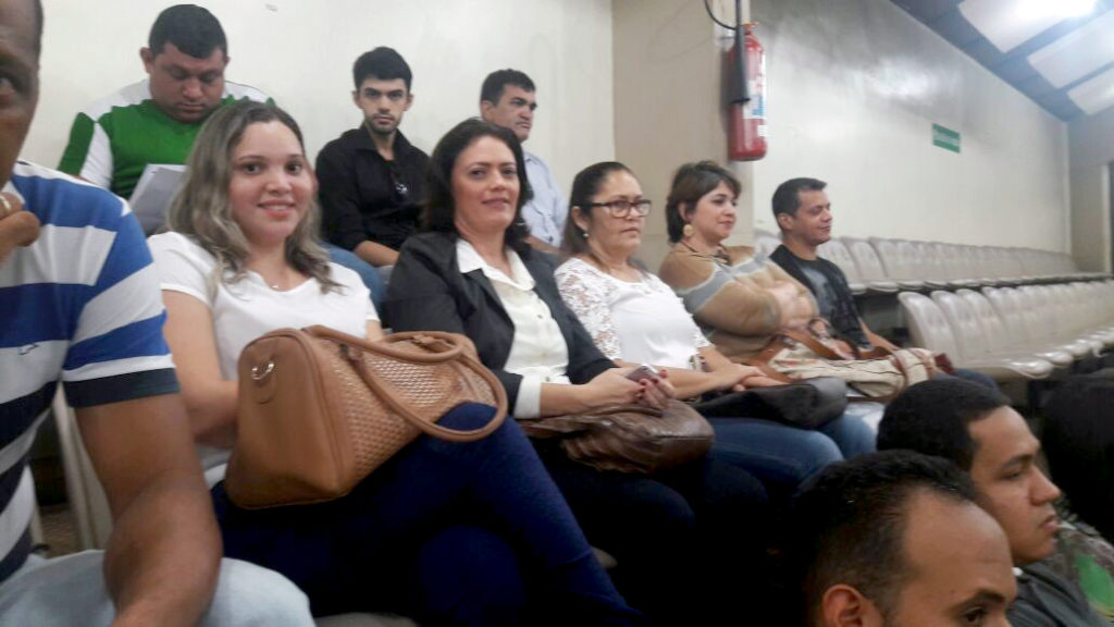 A terapeuta ocupacional Dra. Alessandra Feijão (c), conselheira do Crefito-12, representou o o Conselho durante a Audiência Pública.  